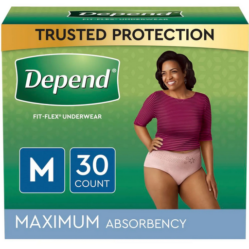 Depend FitFlex Incontinence Underwear for Women Medium 30 ct
